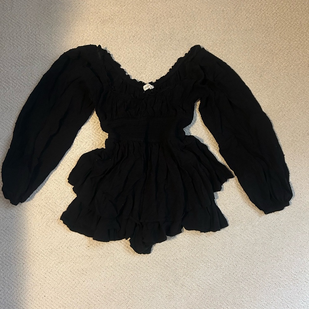 urban outfitters black romper - Picture 3 of 4